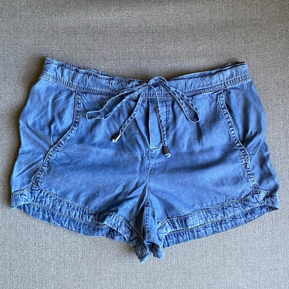 Chambray denim shorts